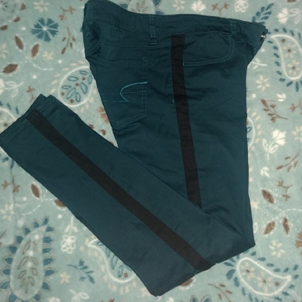 aeo super strectch jegging teal